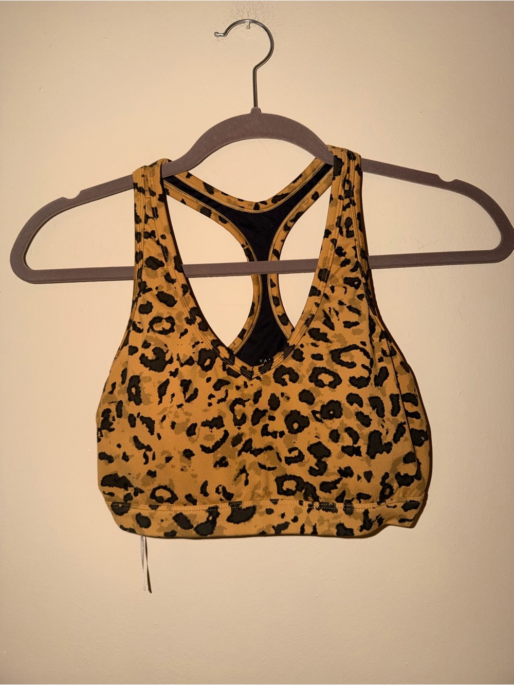 Varley Leopard Print Racerback Sports Bra